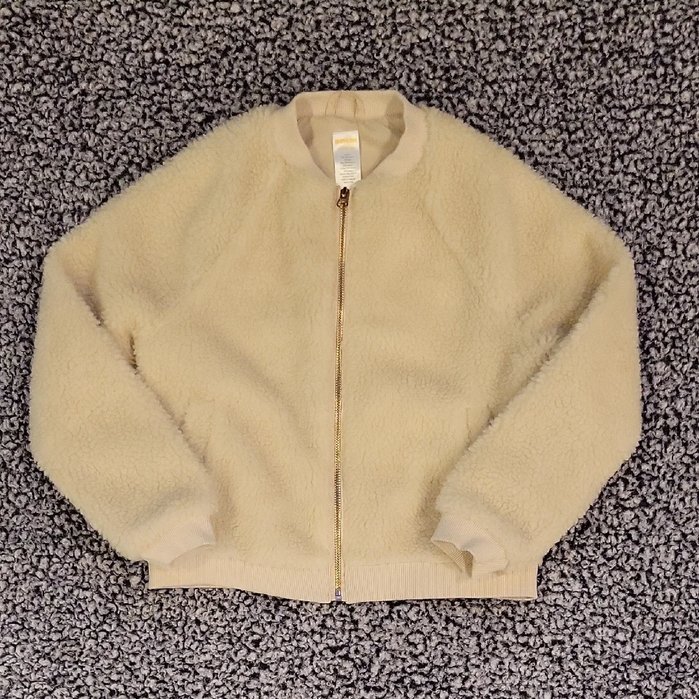 Gymboree Ivory Sherpa Bomber Jacket Full Zip Girls Large 10/12